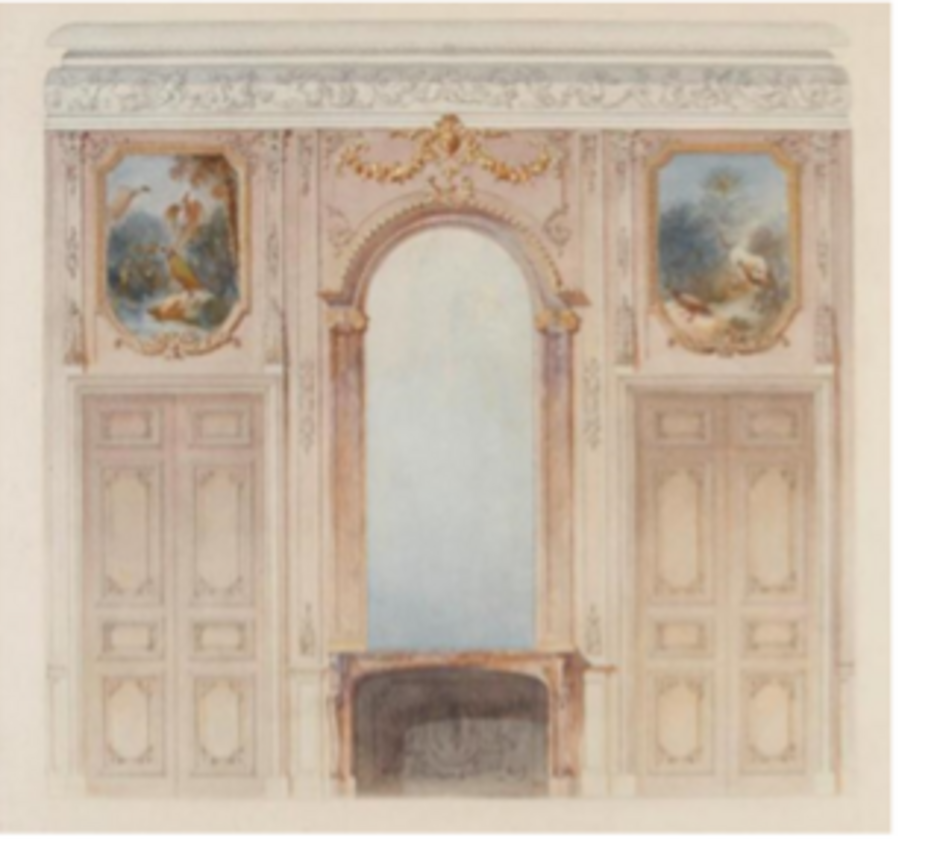 Water colour of the Grande Cabinet by Joseph-Antoine Froelicher