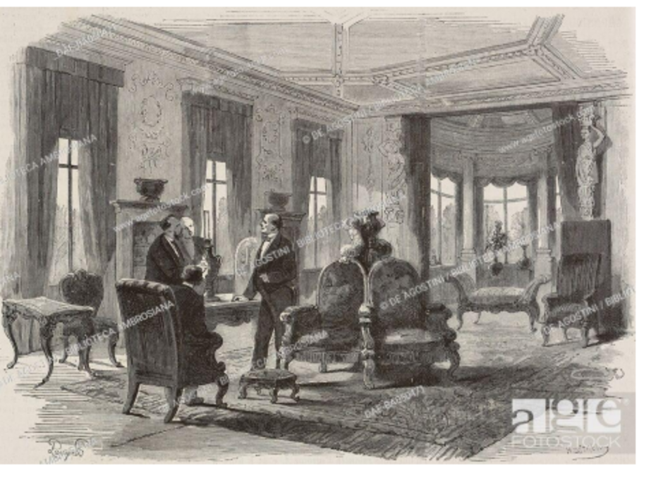 Image of the drawing room, taken from Journel Universelle, No 1560, Vol 61, January 18, 1873 (taken from de Agostini)